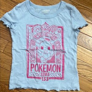 Old Navy Blue and Pink Short Sleeve Pokémon Tee